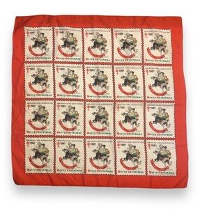 Vintage American Lung Association Christmas Seals 1981 Scarf Rocking Horse
